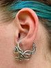  Octopus Ear Hoop on Model - Silver