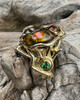 Vesuvius Abstract Fire Agate Ring - 18K