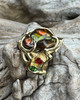 Vesuvius Abstract Fire Agate Ring - 18K