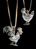 Hen and Rooster Charms - Silver