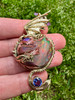 18K gold 'Pura Vida' Dragon Pendant - Mexican Matrix Opal