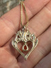 Burning Love Heart Pendant with Mexican Fire Opal