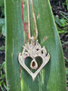 Burning Love Heart Pendant with Fire Opal - 14K Gold