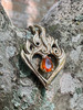 Burning Love Heart Pendant with Mexican Fire Opal