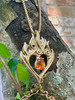 Burning Love Heart Pendant with Mexican Fire Opal