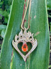 Burning Love Heart Pendant with Mexican Fire Opal
