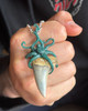 Original Wax for the Octopus Shark Tooth Pendant - Modeled on a man's hand.