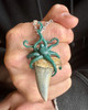 Original Wax for the Octopus Shark Tooth Pendant - Modeled on a man's hand.