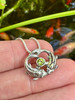 Koi Love Charm with Peridot - Silver