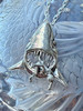 Shark Attack Jaws Pendant Man pictured with Anchor Chain - Silver
