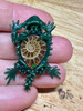 Horned Lizard Pendant - Ammonite Fossil Slice - Wax Horned Lizard Pendant - Ammonite Fossil Slice - Wax