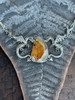 Spike Dragon Neckpiece with Druzy Quartz - Silver