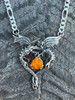 Dragon Heart with 9mm Ethiopian Fire Opal - Silver