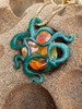 Alien Octopus Pendant with Mexican Fire Opal - Wax Original