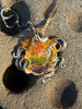 Alien Octopus Pendant with Mexican Fire Opal - 18K gold
