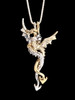 Dragon Desire Pendant - Two Part - 14k Gold and Silver