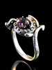 Curled Dragon Ring with Amethyst - Silver Curled Dragon Ring with Amethyst - Silver