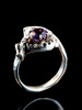 Curled Dragon Ring with Amethyst - Silver Curled Dragon Ring with Amethyst - Silver
