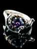 Curled Dragon Ring with Amethyst - Silver Curled Dragon Ring with Amethyst - Silver