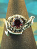 Curled Dragon Ring with Garnet - Silver Curled Dragon Ring with Garnet - Silver
