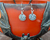 Silver Pumpkin Jack-O-Lantern Earrings