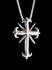 Gothic Cross Charm - Silver
