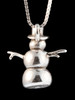 Christmas Snowman Charm in Silver