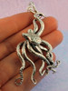 Sterling Silver Large Octopus Pendant