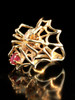 Spider Ring with Ruby and Diamonds - 14k Gold