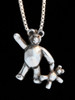 Teddy Bears - Bear with Baby Bear Charm - Silver