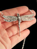 Metamorphosis Large Dragonfly Pendant in Silver