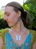 Alisha, wearing the Large Butterfly Pendant with Dragon Fly Earrings