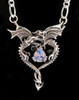 Dragon Heart Pendant with Rainbow Moonstone - Silver