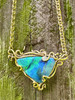 Ocean Reef - Australian Boulder Opal and diamond - 18K with 14K gold chain