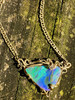 Ocean Reef - Australian Boulder Opal and diamond - 18K with 14K gold chain