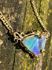 Ocean Reef - Australian Boulder Opal and diamond - 18K with 14K gold chain