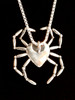 Spider Heart Pendant - Silver
