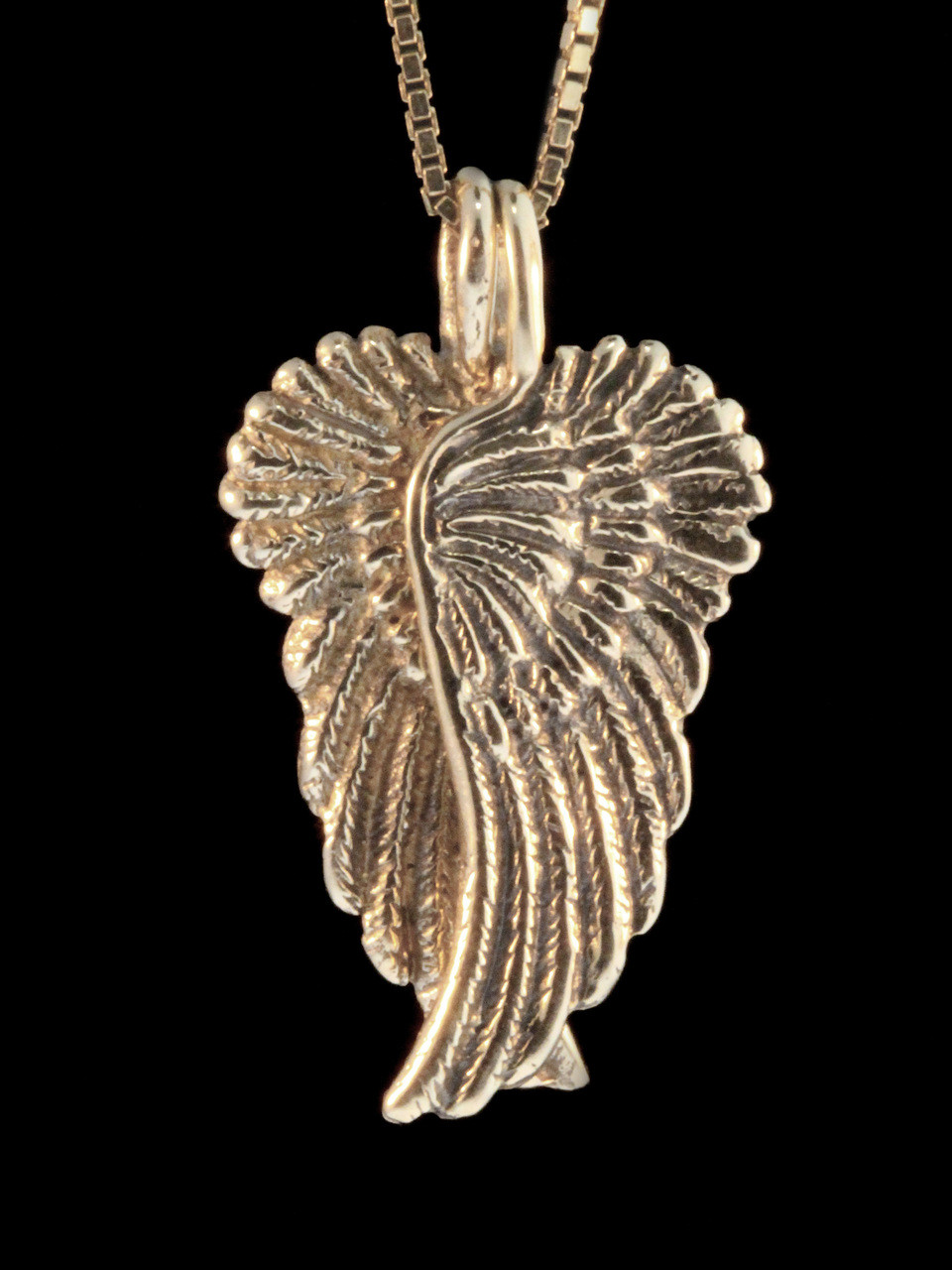 Guardian Angel Wing Pendant 14K Gold Jewelry