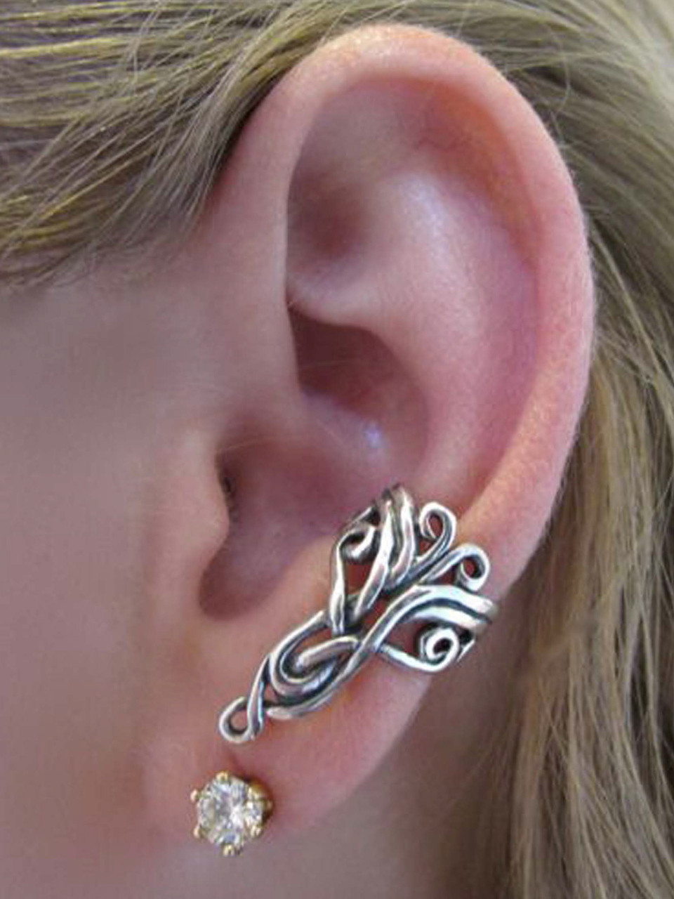 Arabesque Ear Cuff - Silver