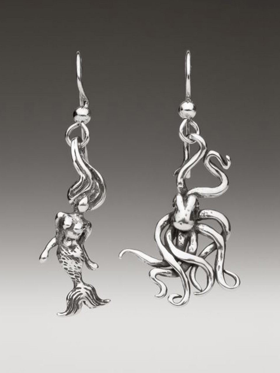 Sterling Silver Mermaid Small Dangle Earrings