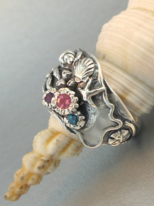 Tide Pool Ring with Gemstones - Silver - Marty Magic Store