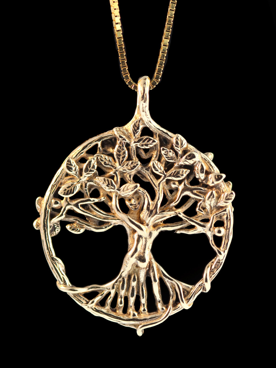 Circle of Life Tree Pendant 14k Gold