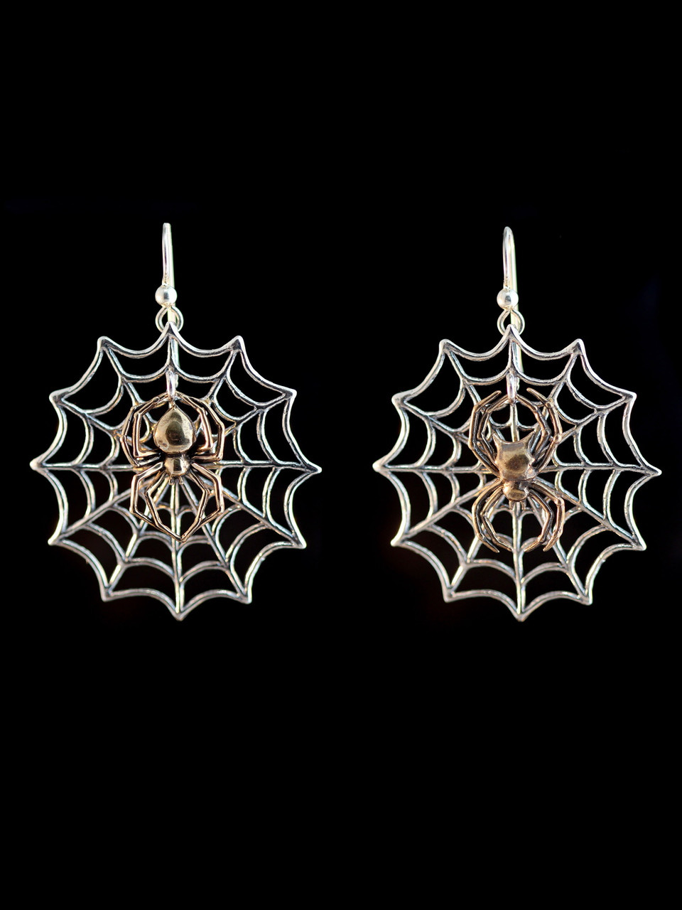 Spider and  Earrings Silver and Bronze Version Marty Magic Store