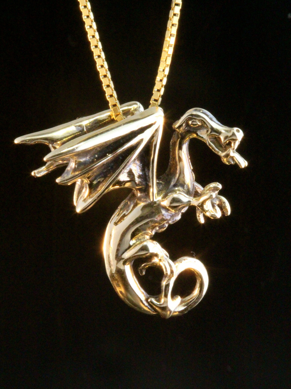 Unisex Chinese Gold Dragon Necklace in Stainless Steel