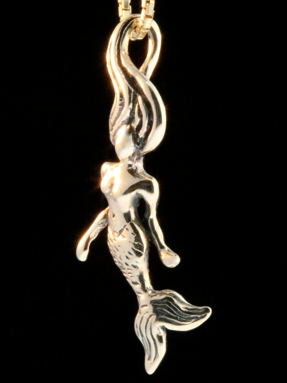 Sea Mermaid diamond pendant necklace 14KT yellow gold pendant mermaid charm  For Sale at 1stDibs | gold mermaid charm, gold mermaid pendant, white gold  mermaid necklace