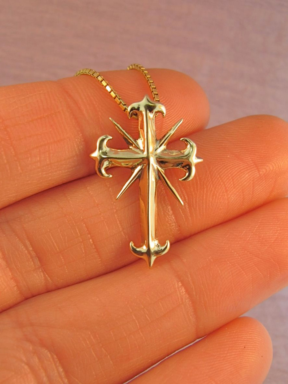 Gold Gothic Cross - 14k Gold - Marty Magic Store