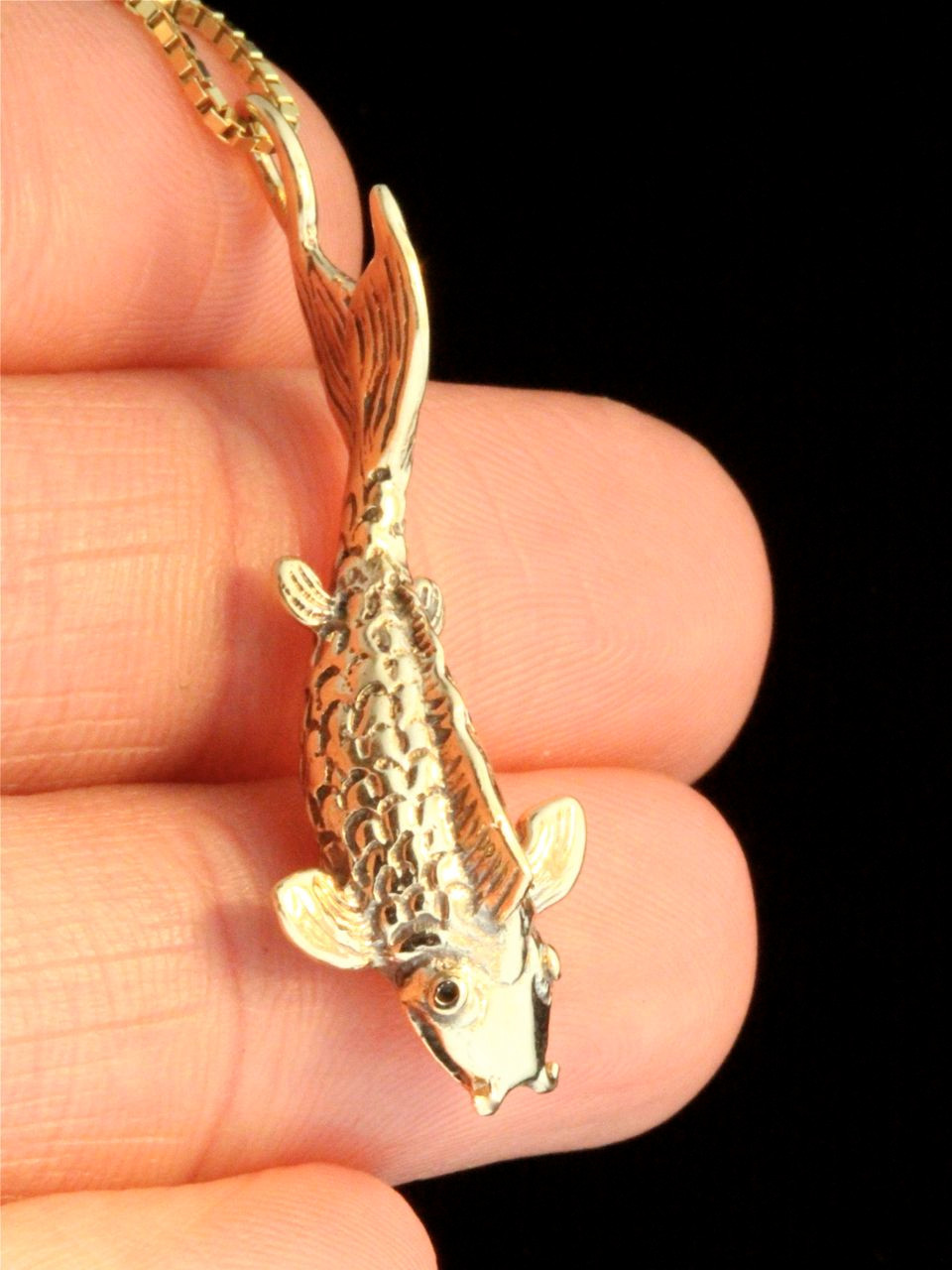 Gold - Okinawa - Koi Fish Charm - 14k Gold - Marty Magic Store