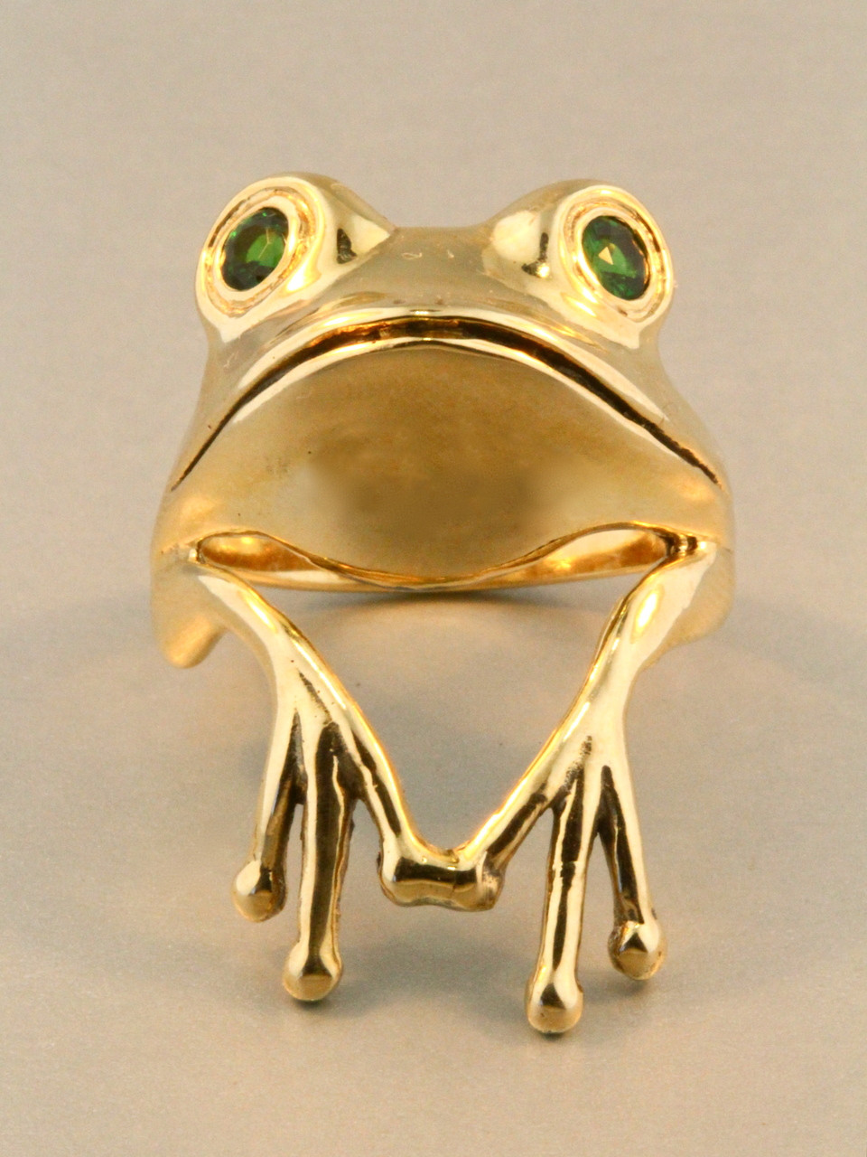 Tree Frog Finger Pet Ring 14k Gold - Main Image