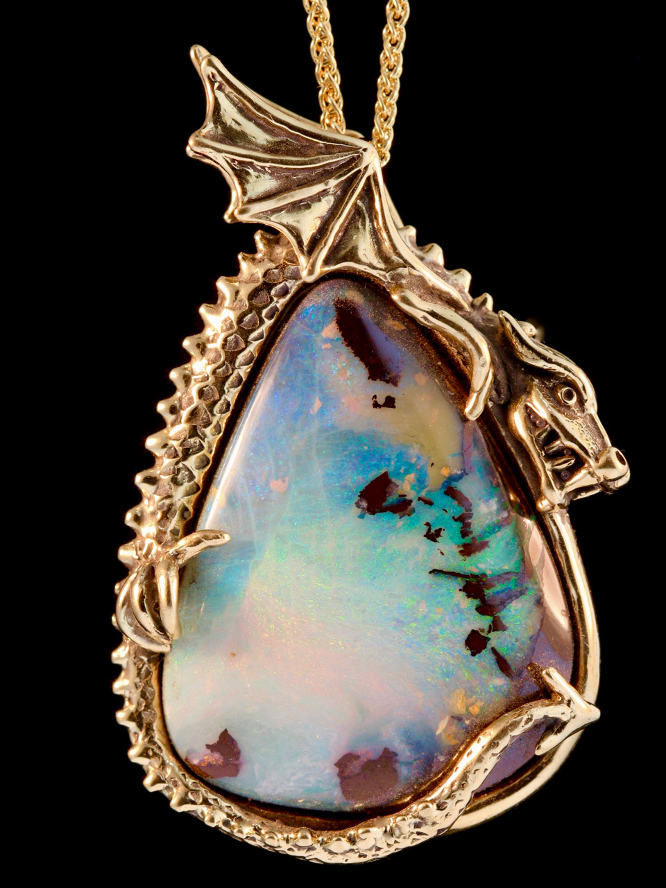 Icefyre Dragon Pendant - 18K Gold - SOLD - Marty Magic Store