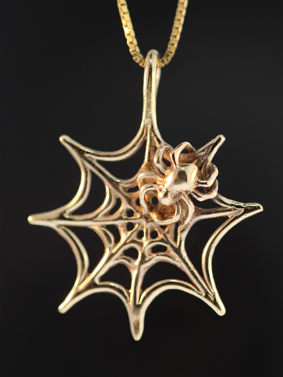 Spider Web Pendant - 14k Gold